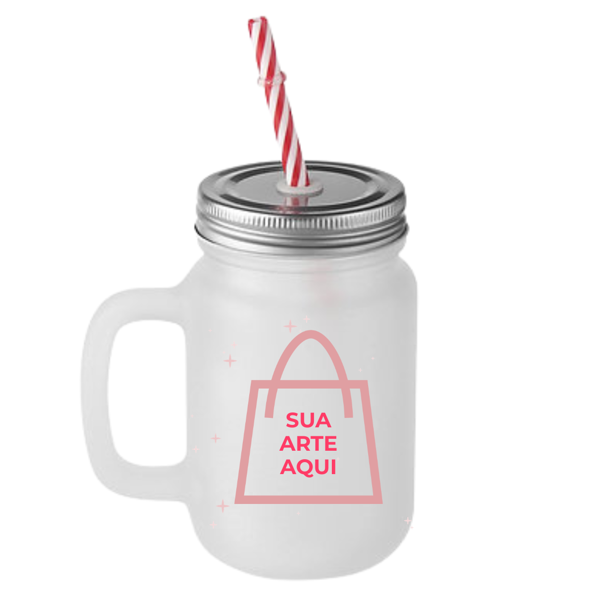 CANECA MASON JAR VIDRO JATEADO